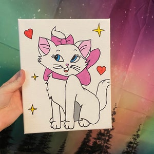 Aristocats, Marie, Aristocats art, disney art, Disney animals, disney painting, custom art, custom painting, baby animals, kitten, cat art
