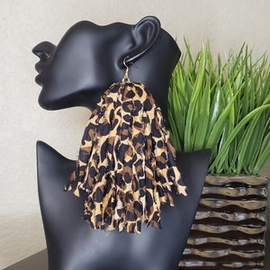 Bold Leopold Earrings Large Earrings Animal Print Earrings Trendy Earrings Handmade Earrings Leopard Print Earrings Birthday For Her