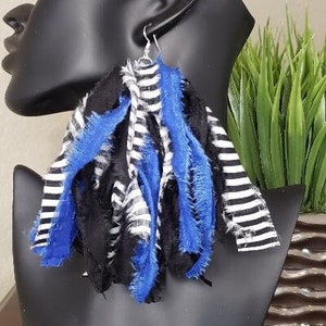Fabric Earrings statement earrings bold earrings long earrings handmade jewelry trendy earrings lightweight earrings