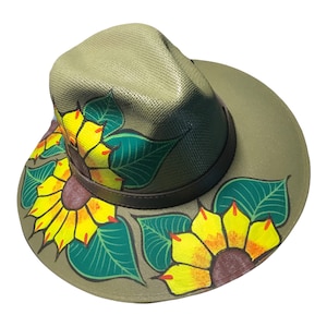 Hand-painted handmade hat.Sombrero Artesanal Pintado. Mexican Hand Painted Colorful Floral Hats. Floral Painted Fedora Hats. Mexican Hats