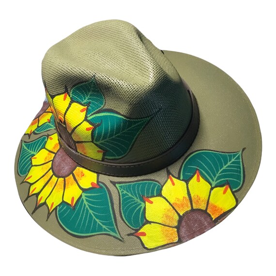 Hand-painted Handmade Hat.sombrero Artesanal Pintado 