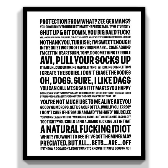 Snatch Comedy Film Movie Quotes Unframed TV Art Print - Etsy Australia Snatch Comedy Film Movie Quotes Unframed TV Art Print - Etsy Australia