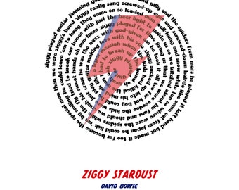 David Bowie Ziggy Stardust Song Music Lyrics Unframed Custom Etsy
