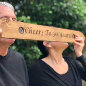 Personalized Anniversary Shot Board, Custom Ski for Birthday’s, Anniversaries, and Birthday Gifts. W/Two Glass Shot Glasses.