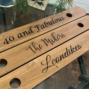 Personalized Shot Board Ski, Custom Ski for Weddings, Gift, Bachelorette Party, Bachelor Party, and Bridal Shower. W/Two Glass Shot Glasses.