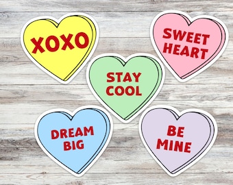Candy Heart Set Vinyl Die Cut Stickers