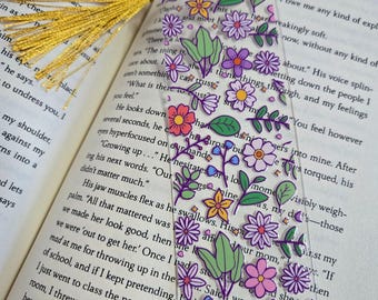 Spring Florals Acrylic Bookmark with Tassel