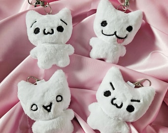 Kaomoji Emoticon Emoji Cat Plush Keychain Bag Charm {SERIES 1}