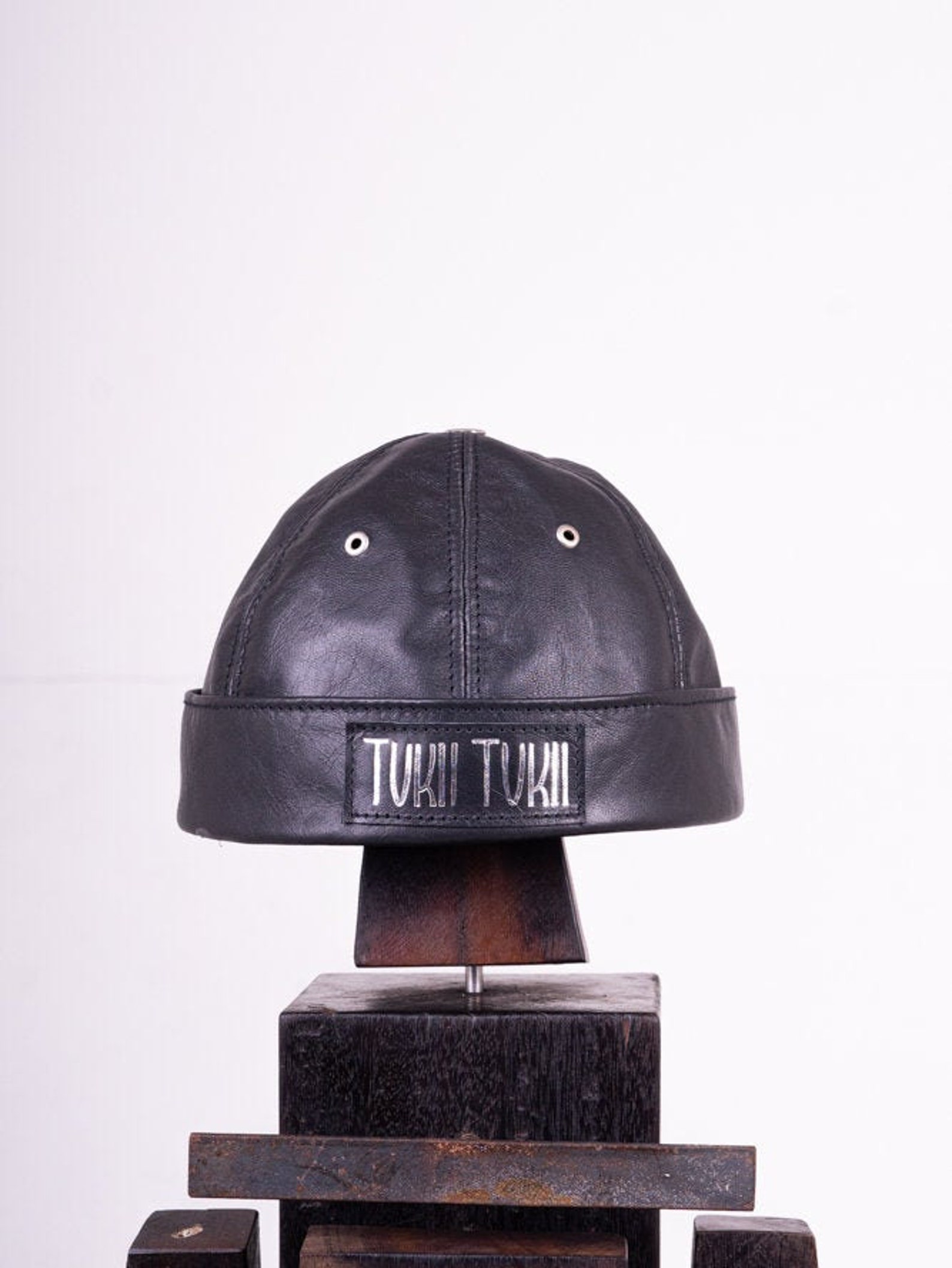 leather docker hat