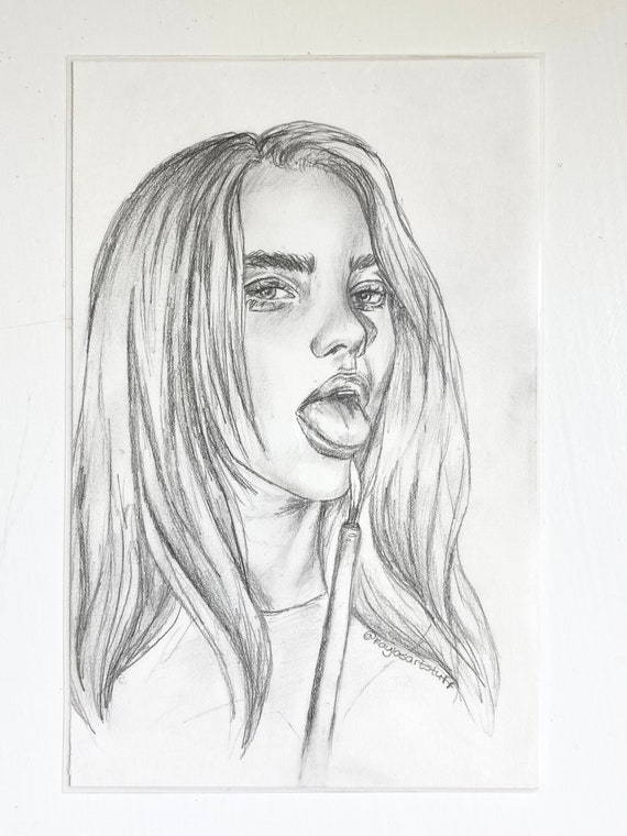 Billie Eilish Portrait Drawing with Everything i wanted song lyrics - fine  art print giclee A5 A4 A3 Size artwork : Amazon.co.uk: Handmade Products