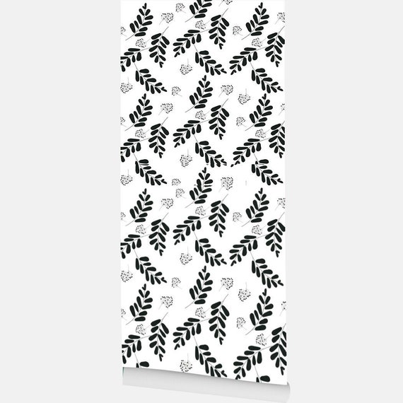 Farmhouse Leaves Wallpaper Peel and Stick Wallpaper Etsy