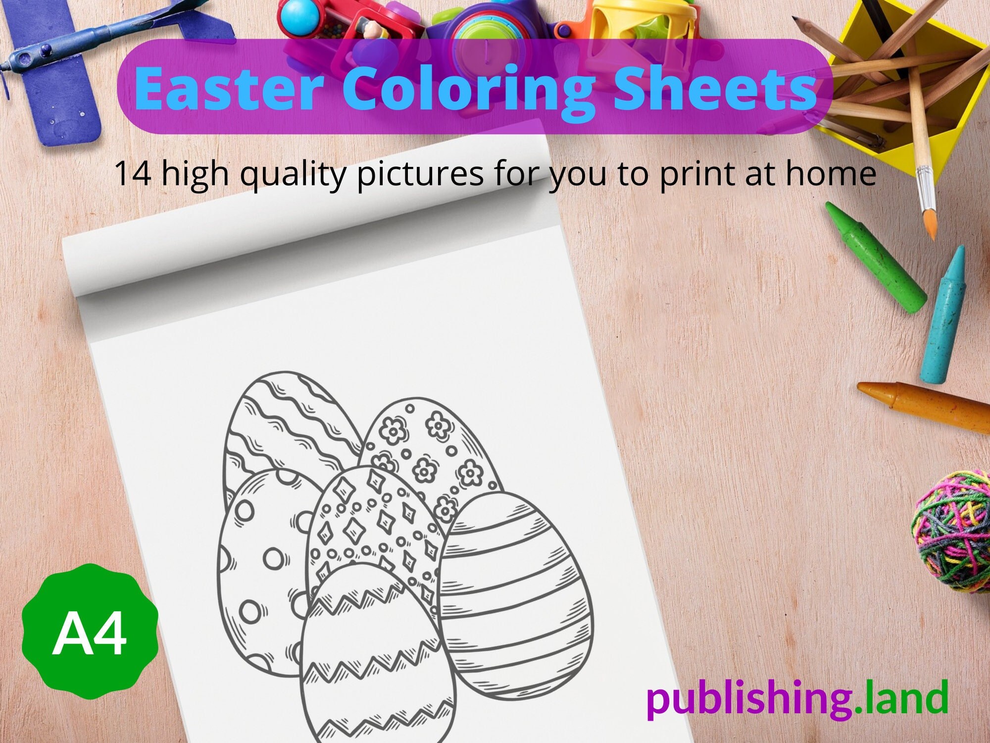 Easter Colouring Sheets A4 PDF Printable Kids and Adults Easter Themed Pictures - Etsy