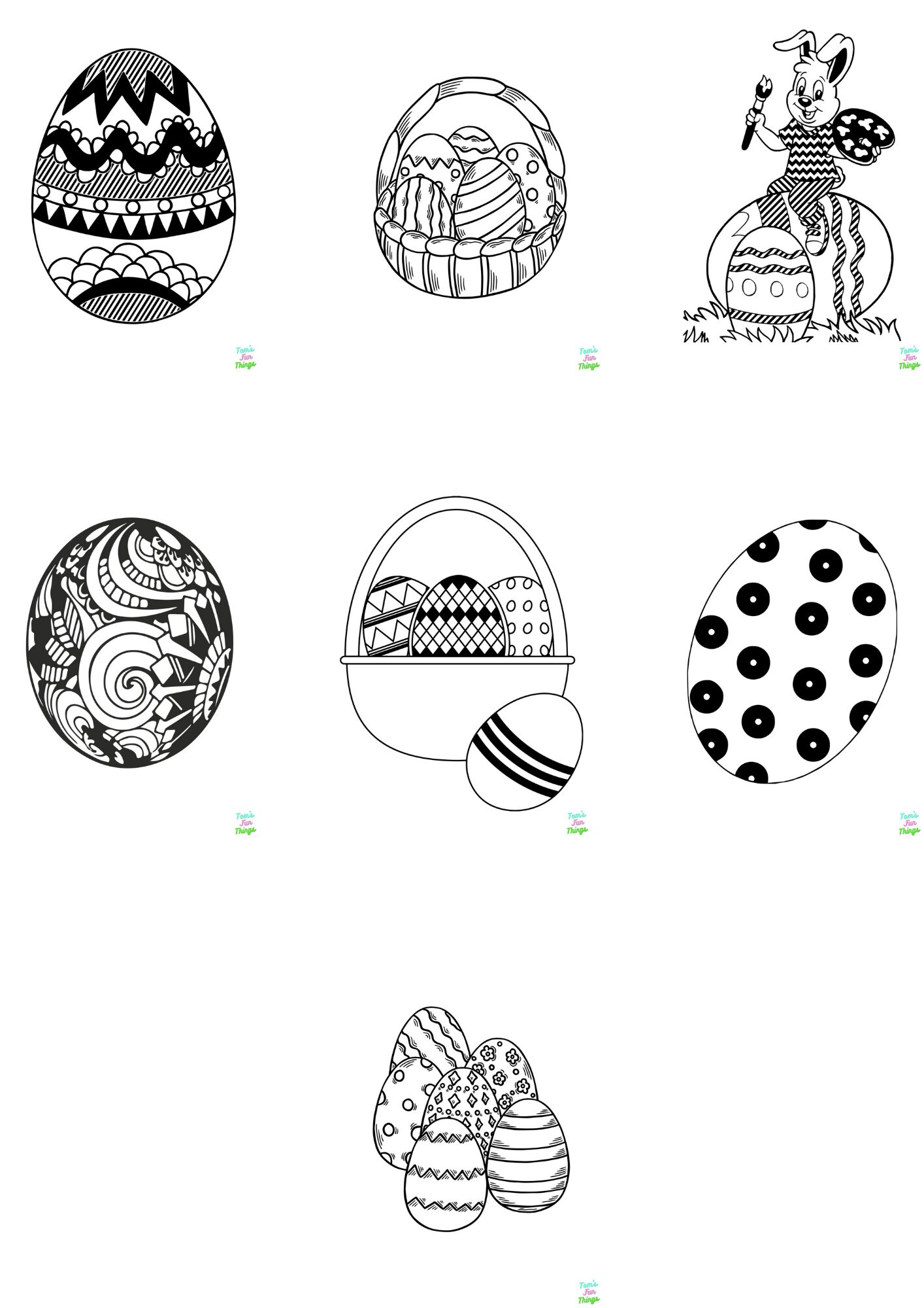 Easter Colouring Sheets A4 PDF Printable Kids and Adults Easter Themed Pictures - Etsy