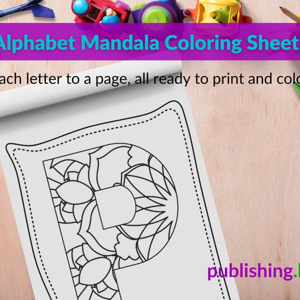 Printable Mandala Alphabet Etsy