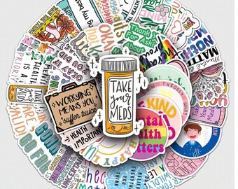 Mental Health Stickers Pack, Water Bottle Stickers, Laptop Stickers ...