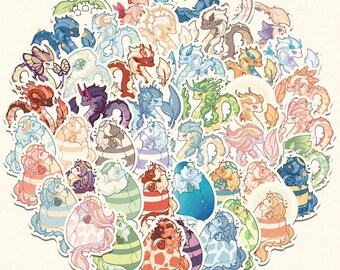 5 random Cute Dragon Stickers