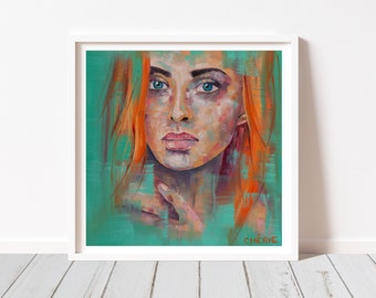 Portrait art / Prints for framing / prints wall art / Woman print / Colourful prints / Colourful wall art