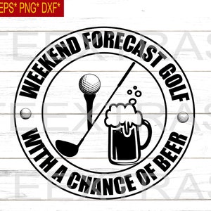 週末の天気予報 ビールを飲みながらゴルフ | SVG PNG EPS Dxf | シルエット クリップアート画像ファイル | ゴルフ ビール テーマ ライフ | ディスク ゴルフ | ミーム