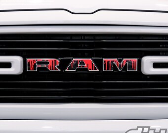 RAM Grill Emblem Overlay Decals DRIPPING RED Fits 2009-2024 1500-5500