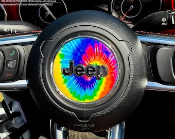 Jeep Wrangler JK Steering Wheel Circle Tie Dye Vinyl Decal Sticker 2007-2017