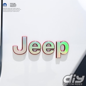Jeep Renegade  Hood & Tail (Pair) Emblem Overlay Decals &quot;Holographic&quot; Fits 2015-2024