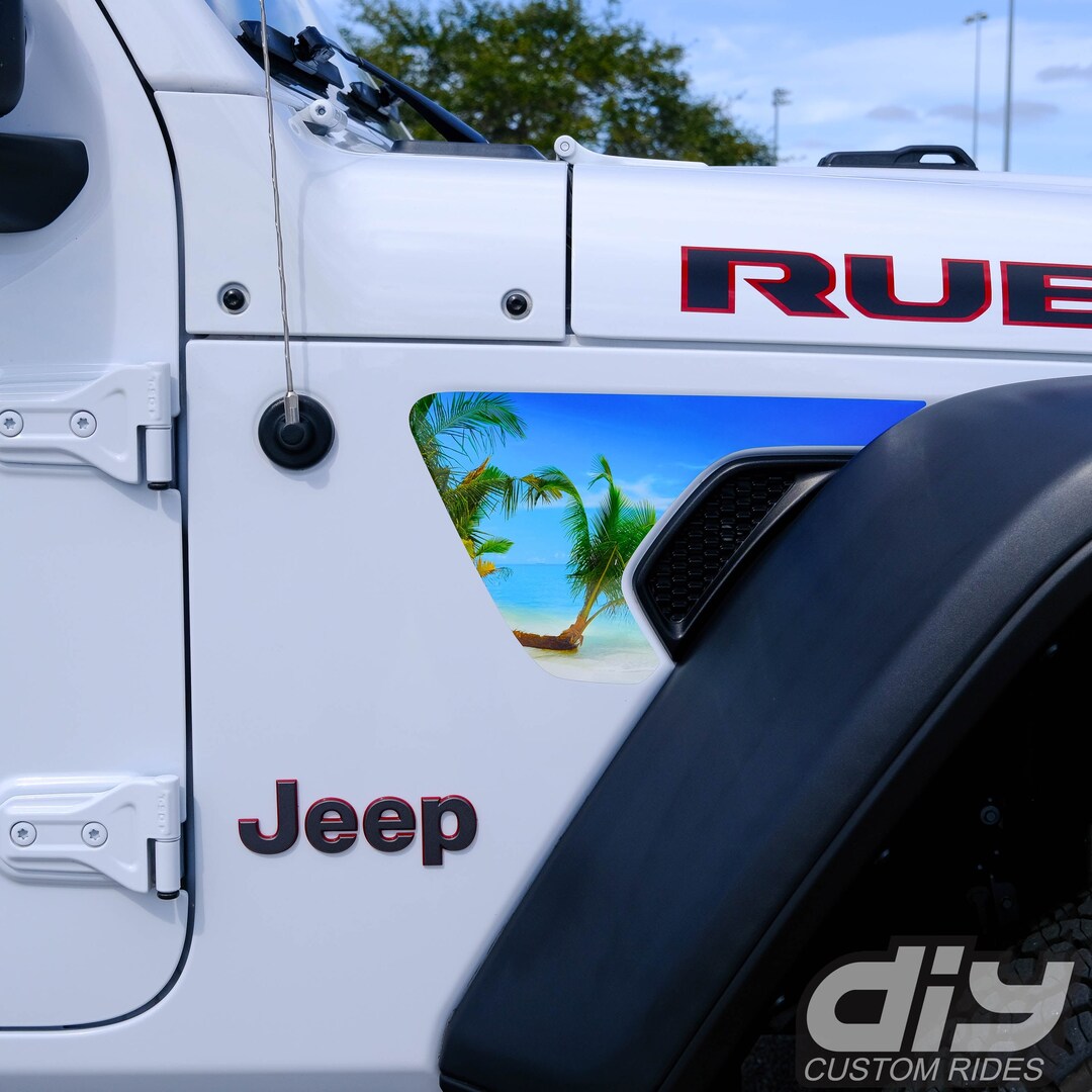 Jeep Fender Vent Vinyl the Beach Decals Fits 20182024 Wrangler JL