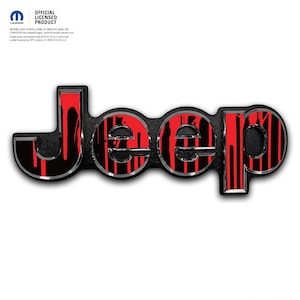 Jeep Emblem Overlay Decals - Dripping Red