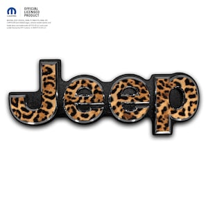 Jeep Emblem Overlay Decals - Leopard Print