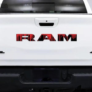 1500 Ram Tailgate Emblem Overlay Decals Rot tropfend Passend für 2009-2026 Trucks
