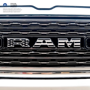 RAM Grill Emblem Overlay Decals BLACK & WHITE American Flag Fits 2009-2026 1500-5500