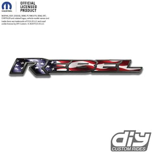 RAM Rebel Emblem Overlay Decals American Flags Fits 2015-2025