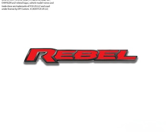 Overlay stickers RAM 1500 Rebel embleem glanzend rood Past op 2019-2026