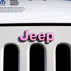 Jeep Wrangler JK Grill Emblem Overlay Decals Satin Soft Pink Fits 2007-2018