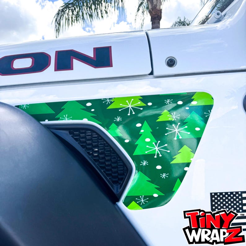 Par de calcomanías para la ventilación del guardabarros de Jeep "Árbol de Navidad" para Wrangler JL y Gladiator 2018-2026 imagen 2