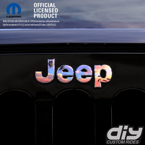 Jeep Wrangler JK Grill Emblem Overlay Decals Dolphin Sunset - Etsy