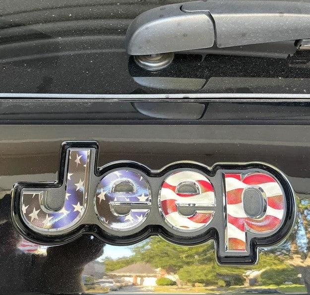 Jeep Emblem Overlay Decals - American Flag - Foto 2