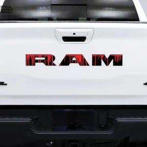 RAM Tailgate Emblem Overlay Decals Red Dripping Fits 2009-2026 Trucks