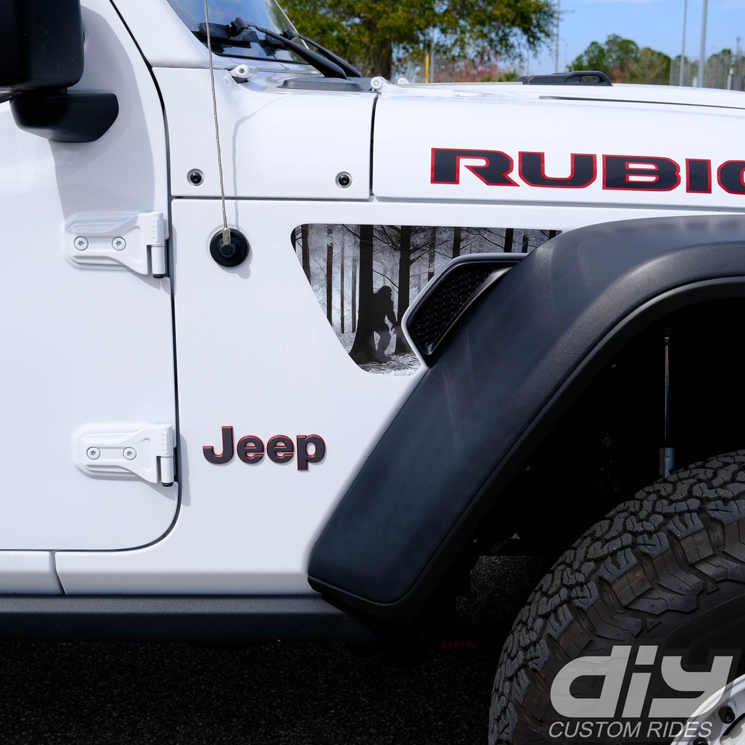 Jeep Fender Vent Vinyl big Foot Decals Fits 20182024 Wrangler JL