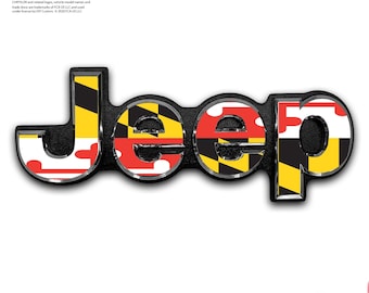 Jeep Emblem Overlay Aufkleber - Maryland Flagge