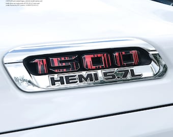 RAM 1500 Hood Emblem Overlay Decals L&R DRIPPING Red Fits 2019-2026 Ram Trucks