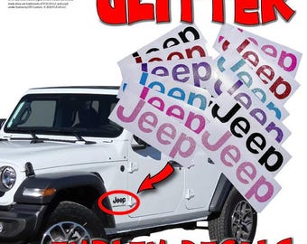 Emblemas Jeep Wrangler, calcomanías de vinilo premium con purpurina: Gladiator, Grand Cherokee, Compass, Liberty Patriot.
