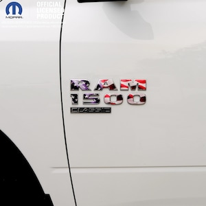 RAM Classic 1500 Door Emblem Decals WAVING AMERICAN Flag Fits 2009-2024