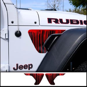 Jeep Fender Vent Decals Pair "Dripping Red" Fits 2018-2026 Wrangler JL & Gladiator