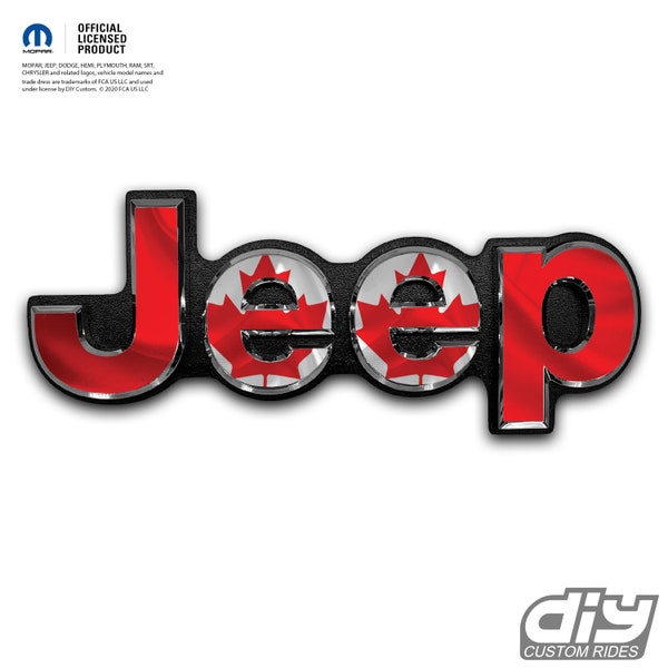Jeep Emblem Overlay Decals - Canadian Flag