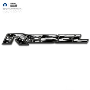 RAM 1500 Rebel Emblem Overlay Decals Grayscale American Flags Fits 2015-2026