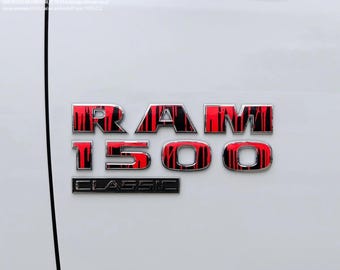 RAM Classic 1500 Door Emblem Decals DRIPPING RED Fits 2009-2024