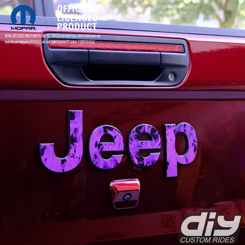 Jeep Gladiator Tailgate Emblem Overlay Decals purple Etsy