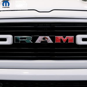 RAM Grill Emblem Overlay Decals WAVING MEXICAN Flag Fits 2009-2025 1500-5500