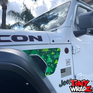 Par de calcomanías para la ventilación del guardabarros de Jeep "Árbol de Navidad" para Wrangler JL y Gladiator 2018-2026 imagen 8