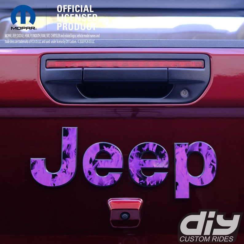 Jeep Gladiator Tailgate Emblem Overlay Decals purple Etsy